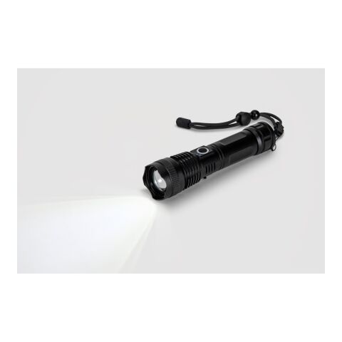 YVIAN. Recycled aluminium rechargeable torch (100% rAL) 10 W schwarz | ohne Werbeanbringung | Nicht verfügbar | Nicht verfügbar | Nicht verfügbar