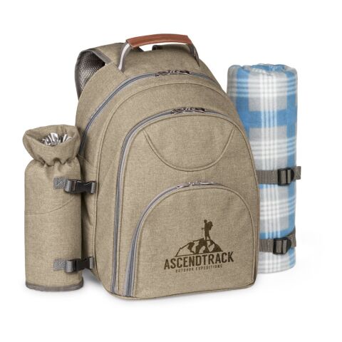 VILLA. Thermischer Picknick-Rucksack aus 600D, hochdichtem, recyceltem Polyester Hellbraun | ohne Werbeanbringung | Nicht verfügbar | Nicht verfügbar | Nicht verfügbar