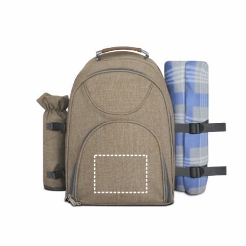 VILLA. Thermischer Picknick-Rucksack aus 600D, hochdichtem, recyceltem Polyester Hellbraun | ohne Werbeanbringung | Nicht verfügbar | Nicht verfügbar | Nicht verfügbar