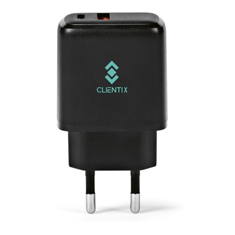 Franklin Wandladegerät rABS, 20W. Schnellladung über USB-C und USB-A Schwarz | ohne Werbeanbringung | Nicht verfügbar | Nicht verfügbar | Nicht verfügbar