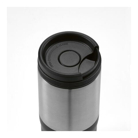 Orange Reisebecher recy.Edelstahl, 600 ml. Dreifachwandig Schwarz | ohne Werbeanbringung | Nicht verfügbar | Nicht verfügbar | Nicht verfügbar