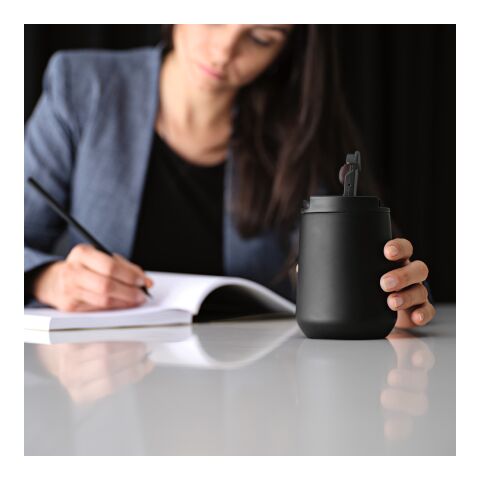 Euphrates Reisebecher recy.Edelstahl, 430 ml. Doppelwandig Schwarz | ohne Werbeanbringung | Nicht verfügbar | Nicht verfügbar | Nicht verfügbar