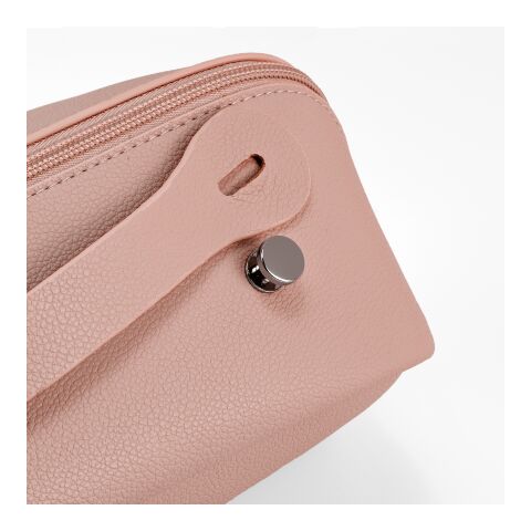 Macao 3,5L Kulturtasche aus recy.Leder. Mit Zipper und Tragegriff Rosa