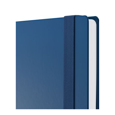 Notizbuch Hardcover Easy-Book Vollkaro Gummiband schmal A5 Dunkelblau | DIN A5 | ohne Werbeanbringung | Goldprägung inkl.