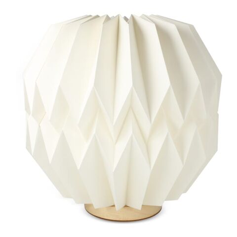 Coollux faltbare, von Origami inspirierte Papier-LED-Lampe Luna 25cm Natur | Gravur | Sockel der Lampe | 80 mm x 15 mm