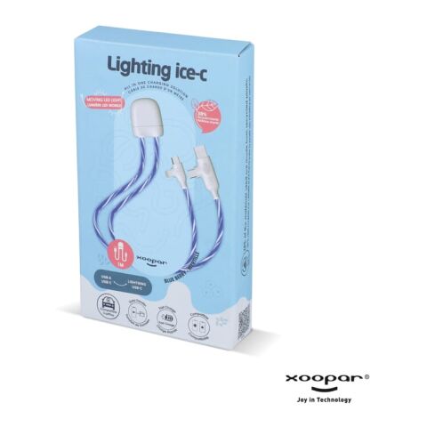 Xoopar GRS lighting ICE-C cable Blau Weiss | 1-farbiger Tampondruck | Seite 1 | 20 mm x 19 mm | Nicht verfügbar