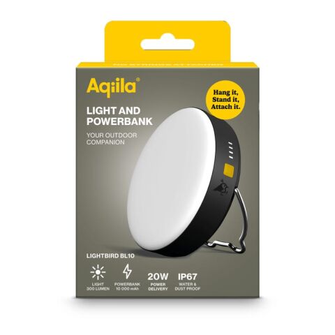 Aqiila Powerbird BL10 Taschenlampe und Powerbank 10.000 mAh Schwarz