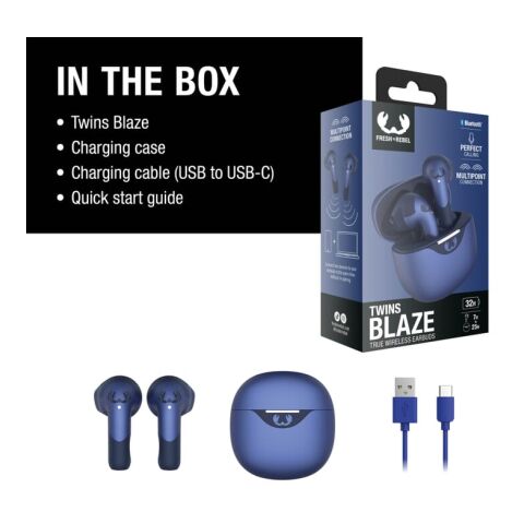 3TW2200 I Fresh 'n Rebel Twins Blaze - True Wireless earbuds with ENC Blau Weiss | ohne Werbeanbringung | Nicht verfügbar | Nicht verfügbar