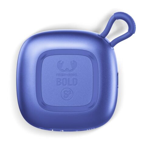 Fresh n Rebel Bold S3 wasserdichter Bluetooth-Lautsprecher Blau Weiss | Digital Transferdruck | Oberseite | 40 mm x 40 mm