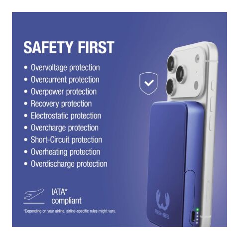 Fresh 'n Rebel Kabellose Powerbank 10000 mAh kompatibel mit MagSafe Blau Weiss