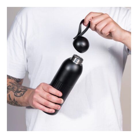 Sagaform Tekla Stahlisolierflasche (recycelt) 500 ml schwarz | ohne Werbeanbringung | Nicht verfügbar | Nicht verfügbar