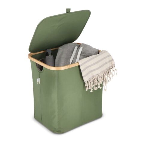 InSideOut faltbarer Korb mit Deckel Sogne 40,5 x 33 x 42cm Olivgrün | ohne Werbeanbringung | Nicht verfügbar | Nicht verfügbar