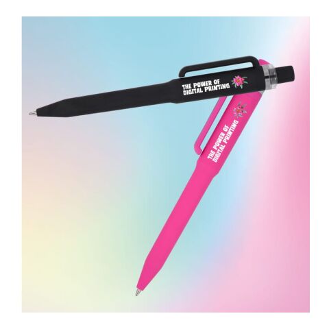 Ozzy-Stift mit Soft-Touch Schwarz | 3D Digitaldruck | 90° vom Clip | 42 mm x 8 mm