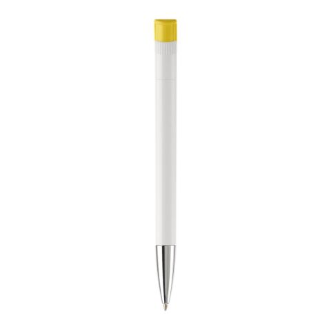 KS Apollo Metall Tip HC Weiss-Gelb | 1-farbiger Tampondruck | Clip | 25 mm x 6 mm | Nicht verfügbar