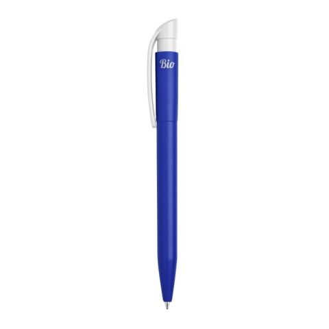Kugelschreiber S45 Bio hardcolour Dunkelblau-Weiss | 1-farbiger Siebdruck | 90° vom Clip | 45 mm x 25 mm | Nicht verfügbar