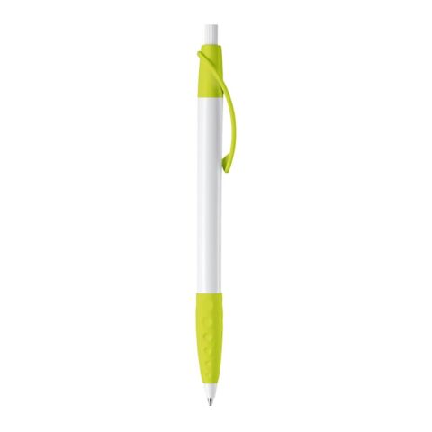 Kugelschreiber Cosmo Grip HC Weiss-Hellgrün | 1-farbiger Siebdruck | 90° vom Clip | 33 mm x 25 mm | Nicht verfügbar