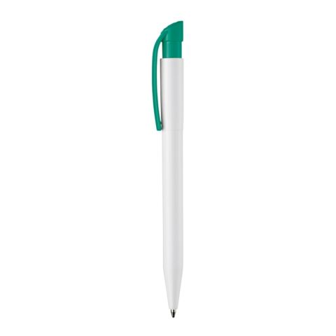 Kugelschreiber S45 Hardcolour Weiss-Dunkelgrün | 1-farbiger Tampondruck | 180° vom Clip | 45 mm x 8 mm | Nicht verfügbar