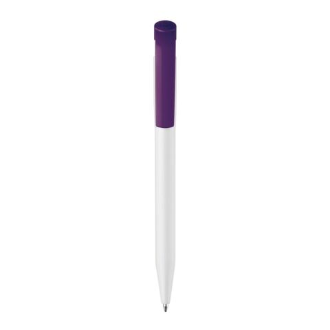 Kugelschreiber S45 Hardcolour Weiss-Transparent Lila | 1-farbiger Tampondruck | 270° vom Clip | 45 mm x 8 mm | Nicht verfügbar