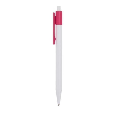 Kugelschreiber Kuma Hardcolour Weiss-Rosa | 1-farbiger Siebdruck | in Verlängerung vom Clip | 45 mm x 25 mm | Nicht verfügbar