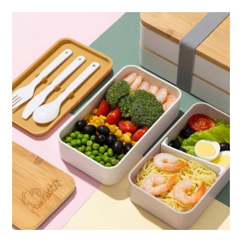 Lunchbox Bento R-PP &amp; Bambus Weiss