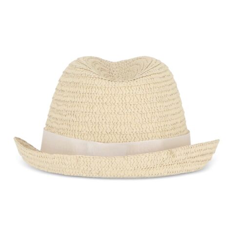 Pflanzlicher Strohhut mit farbigem Band Weiss | ohne Werbeanbringung | Nicht verfügbar | Nicht verfügbar