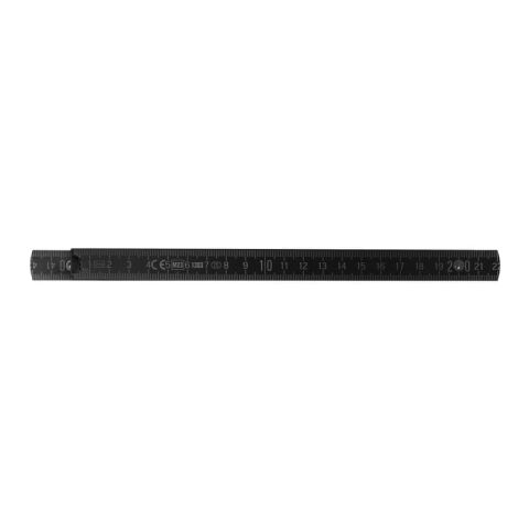 Zollstock Holz 2m Premium lackiert Schwarz | 1-farbiger Tampondruck | Seite 1 | 65 mm x 25 mm | Nicht verfügbar