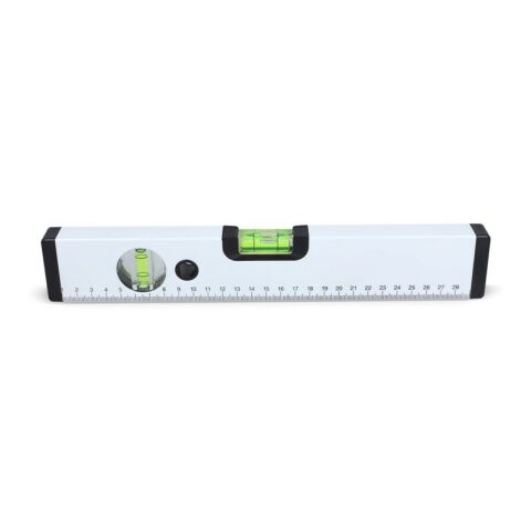Aluminium-Wasserwaage 30 cm Weiss | 1-farbiger Tampondruck | Seite 1 | 65 mm x 30 mm