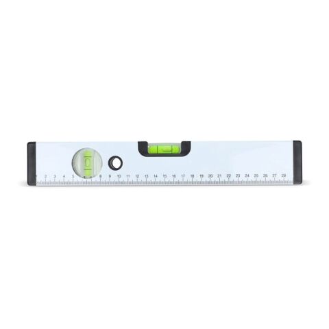 Aluminium-Wasserwaage 30 cm Weiss | 1-farbiger Tampondruck | Seite 1 | 65 mm x 30 mm