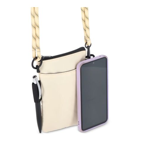 Crossbody Beutel mit Paracord Gurt Beige | Digital Transferdruck | Fach | 50 mm x 70 mm