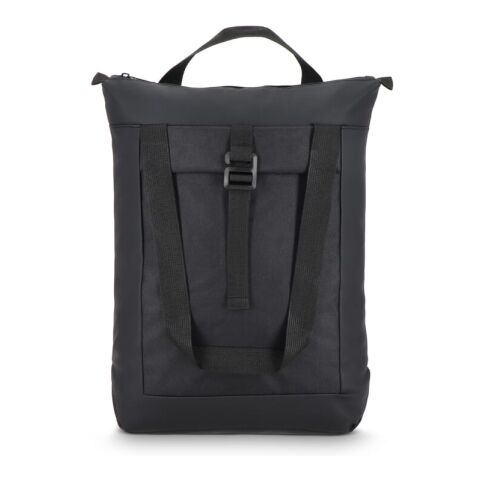 rPET 600D Navi Laptop-Rucksack 36 x 40 x 10 cm Schwarz | Digital Transferdruck | Vorderseite | 180 mm x 190 mm