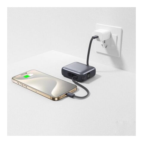 Nova Powerbank 22,5 W Power Delivery mit integrierten Kabeln 10.000 mAh Dunkelgrau | ohne Werbeanbringung | Nicht verfügbar | Nicht verfügbar