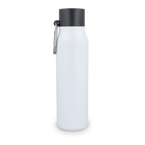 Karabiner mattierte Isolierflasche 600 ml Weiss