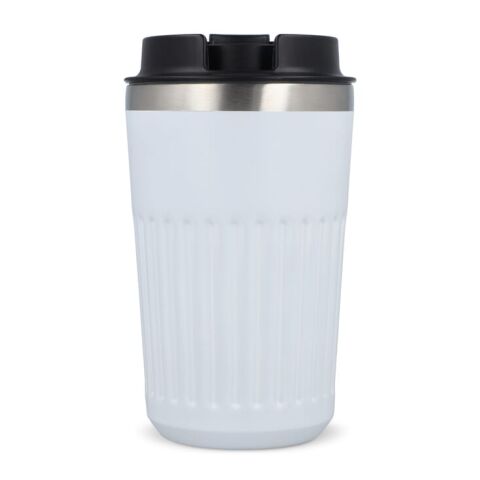 Recycelter Edelstahl-Thermobecher für Kaffee zum Mitnehmen, 400 ml Weiss | ohne Werbeanbringung | Nicht verfügbar | Nicht verfügbar