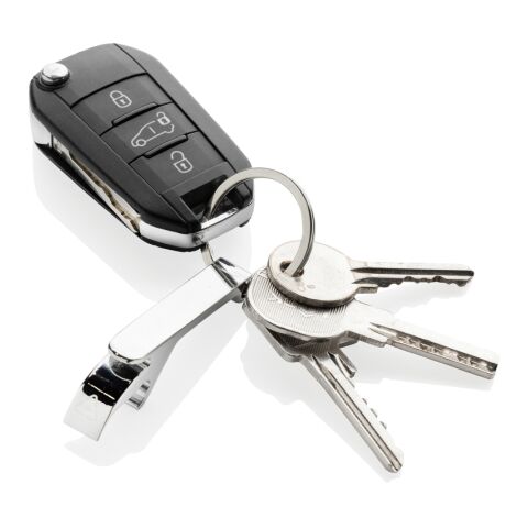 Flaschenöffner &amp; Schlüsselband aus RCS rec. Zinklegierung silber | ohne Werbeanbringung | Nicht verfügbar | Nicht verfügbar