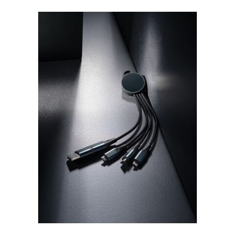 Terra 6-in-1-Ladekabel aus RCS recyceltem Aluminium grau | ohne Werbeanbringung | Nicht verfügbar | Nicht verfügbar