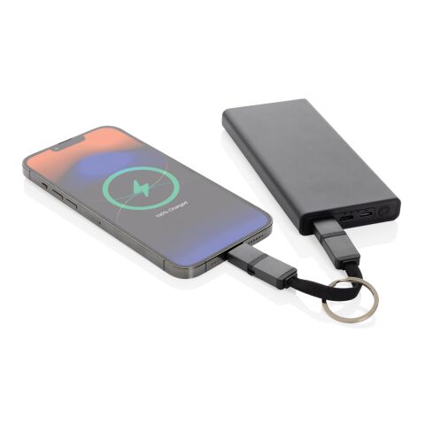 Terra 4-in-1 Schnellladekabel für den Schlüsselbund aus rAlu grau | ohne Werbeanbringung | Nicht verfügbar | Nicht verfügbar