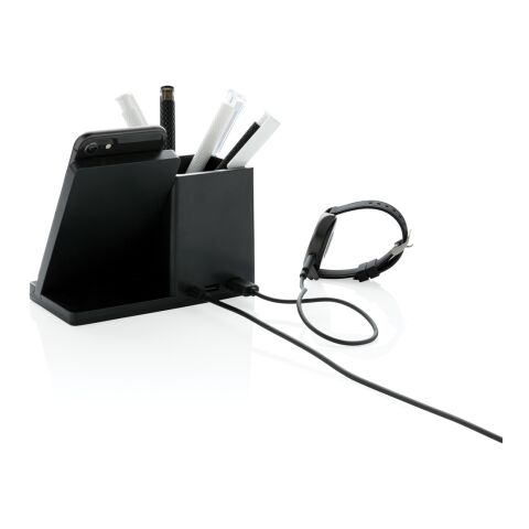 Ontario 10W Wireless Charger aus Bambus und RCS Kunststoff schwarz | ohne Werbeanbringung | Nicht verfügbar | Nicht verfügbar