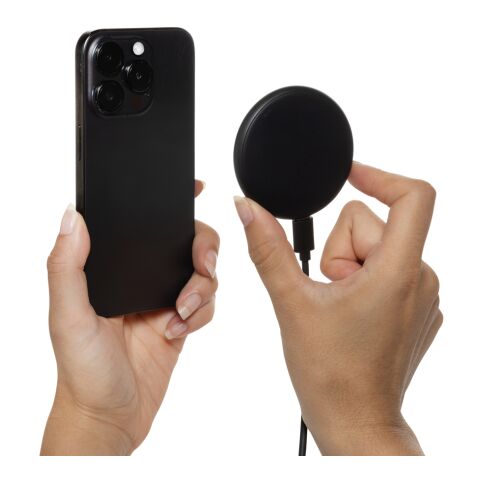 Magnapad magnetisches 3-in-1 15W Ladepad aus RCS rPlastik schwarz | ohne Werbeanbringung | Nicht verfügbar | Nicht verfügbar