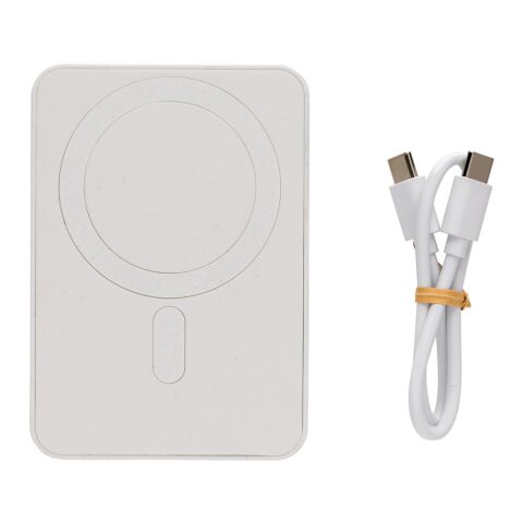 Magnetix 5.000mAh magnetische Powerbank aus RCS recycel. ABS weiß | ohne Werbeanbringung | Nicht verfügbar | Nicht verfügbar