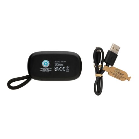 TWS-Ohrhörer aus recyceltem RCS-Kunststoff und FSC®-Bambus schwarz | ohne Werbeanbringung | Nicht verfügbar | Nicht verfügbar