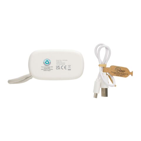 TWS-Ohrhörer aus recyceltem RCS-Kunststoff und FSC®-Bambus weiß | ohne Werbeanbringung | Nicht verfügbar | Nicht verfügbar