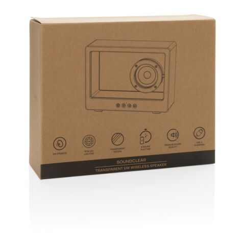 Soundclear transparenter 5W Wireless Lautsprecher schwarz