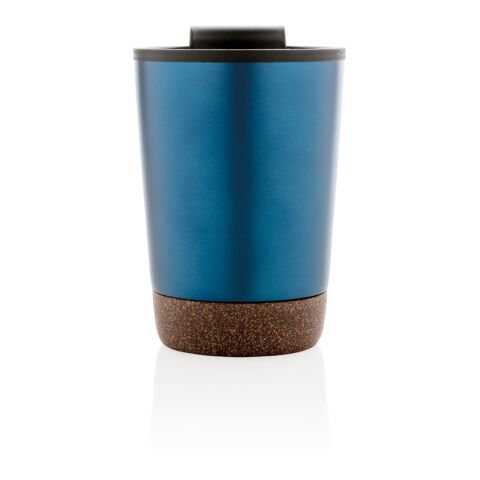 GRS rPP Edelstahl-Kaffeebecher mit Kork blau | ohne Werbeanbringung | Nicht verfügbar | Nicht verfügbar