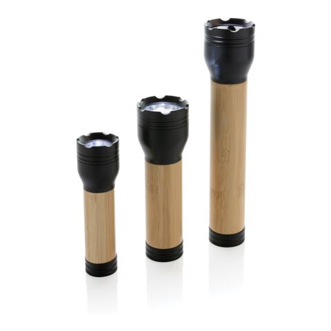 Lucid 5W Taschenlampe aus RCS recyceltem Kunststoff &amp; Bambus schwarz-braun | ohne Werbeanbringung | Nicht verfügbar | Nicht verfügbar