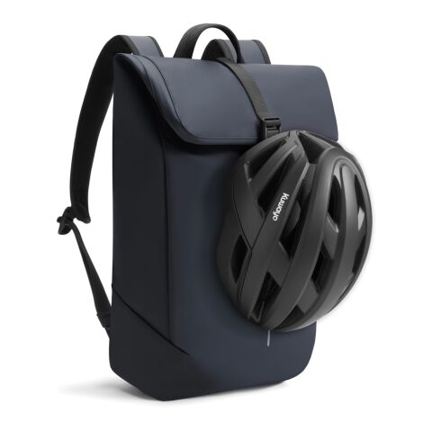 Urban wasserabweisender Flap-Top Rucksack marineblau meliert-schwarz | ohne Werbeanbringung | Nicht verfügbar | Nicht verfügbar
