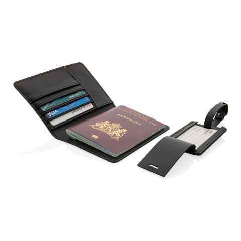 Swiss Peak Reise-Geschenkset aus GRS recyceltem PU schwarz | ohne Werbeanbringung | Nicht verfügbar | Nicht verfügbar