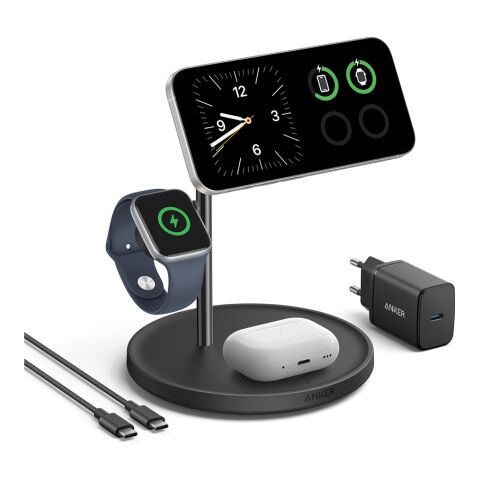Anker MagGo Kabellose Ladestation (3-in-1 Ständer) schwarz