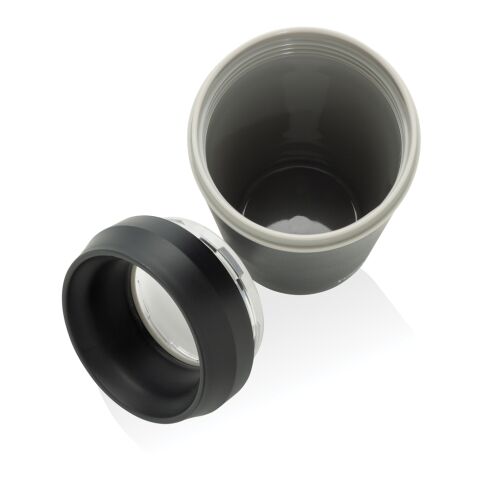 Topl-Becher aus rec. Kunststoff mit 360-Grad-Deckel 354ml grau | ohne Werbeanbringung | Nicht verfügbar | Nicht verfügbar