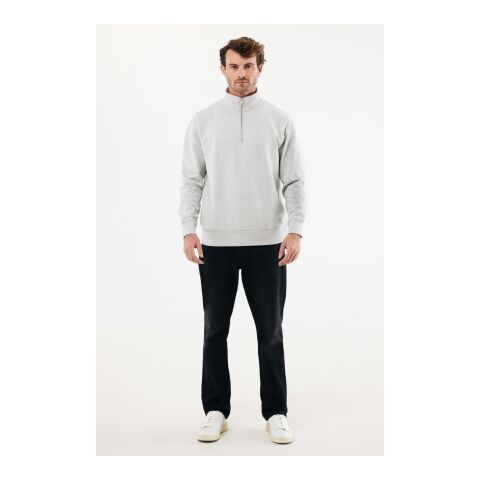 IQONIQ Elgon Quarter-Zip-Sweater aus rec. Baumwolle ungefärbte helles Grau | XXS | ohne Werbeanbringung | Nicht verfügbar | Nicht verfügbar | Nicht verfügbar