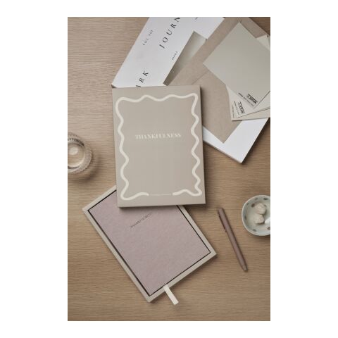 VINGA Thankfulness GRS-recyceltes Papierjournal beige | ohne Werbeanbringung | Nicht verfügbar | Nicht verfügbar